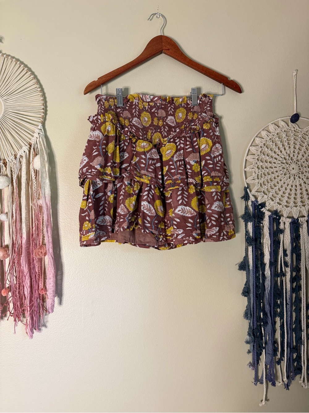 Cleobella Kenna Mini Skirt in Dahlia Print Organic Cotton Size Small